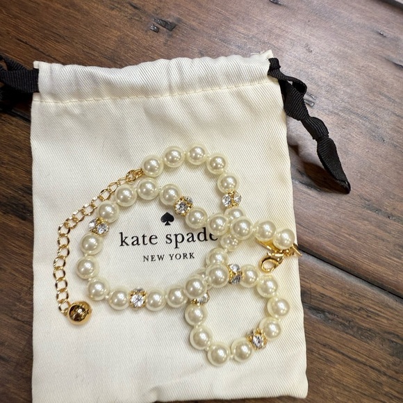 Kate Spade Pearl Necklace with Gold/Crystal, and Silver Accents NWOT - Picture 6 of 7